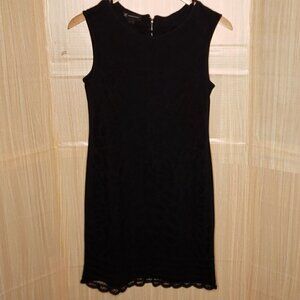 Inc International Concepts Black Knit Sleeveless Crochet  Detail Sheath Dress 14